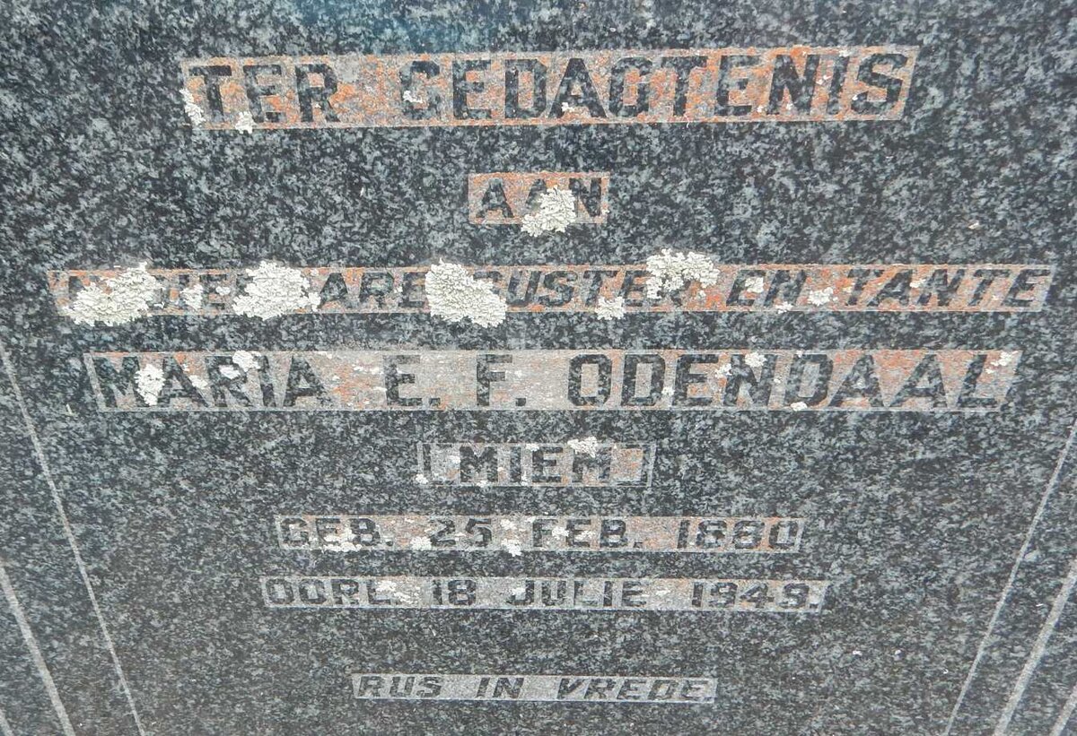 ODENDAAL Maria E.F. 1880-1949