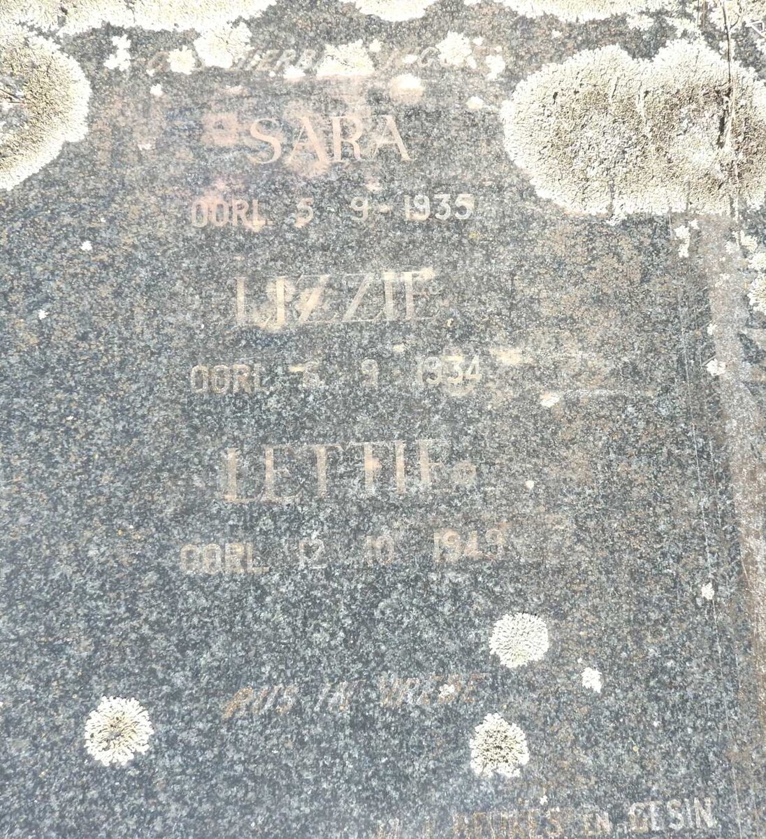 BEUKES Sara -1935 :: BEUKES Lizzie -1934 :: BEUKES Lettie -1949