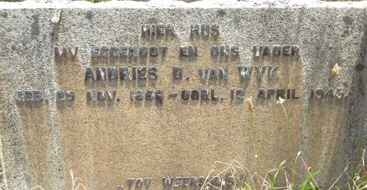 WYK Andries D., van 1886-1943
