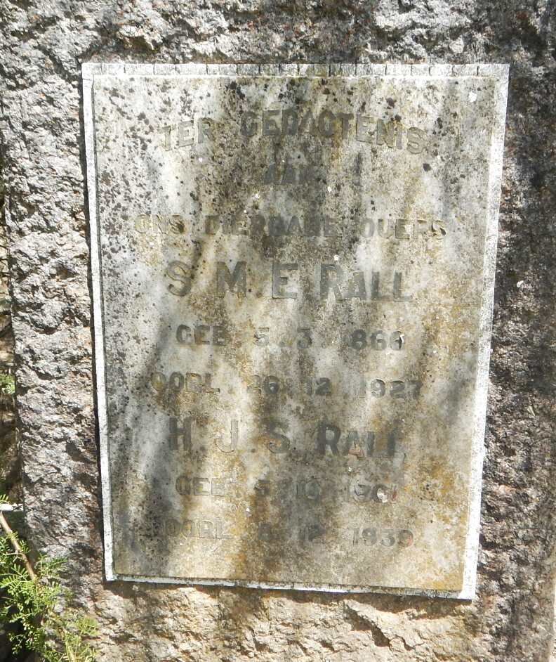 RALL H.J.S. 1861-1939 &amp; S.M.E. 1866-1927