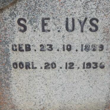 UYS Hendrik P. 186?-1950 :: UYS Regina Catherina nee VAN WYK 1868-1941 :: UYS S.E. 1889-1936 