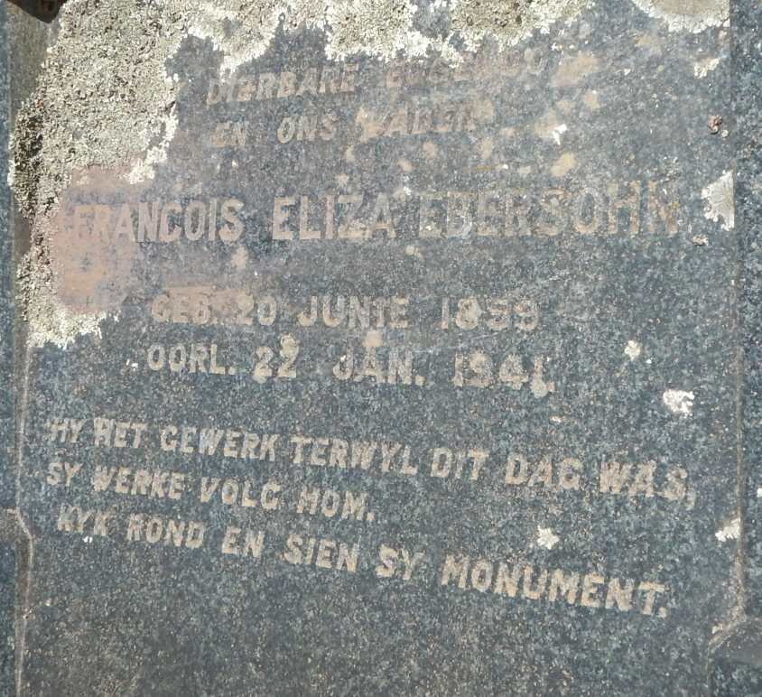 EBERSOHN Francois Eliza 1859-1941