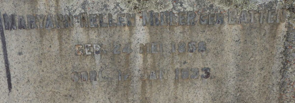 MILLER Maryann Hellen nee BATTEN 1856-1933