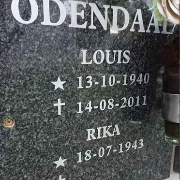 ODENDAAL Louis 1940-2011 &amp; Rika 1943-