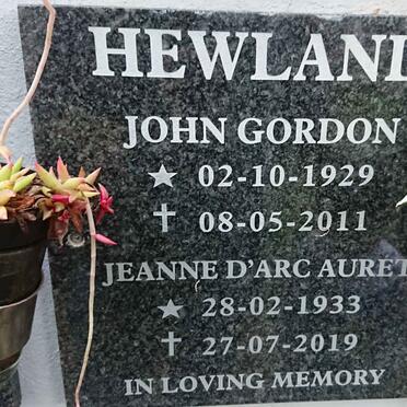 HEWLAND John Gordon 1929-2011 &amp; Jeanne D'Arc Auret 1933-2019
