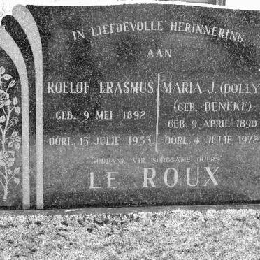 ROUX Roelof Erasmus, le 1892-1953 &amp; Maria J. BENEKE 1890-1972