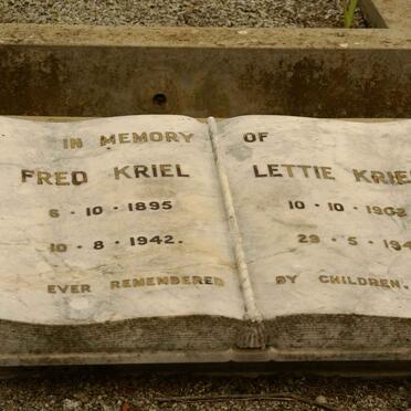 KRIEL Fred 1895-1942 &amp; Lettie 1902-1941