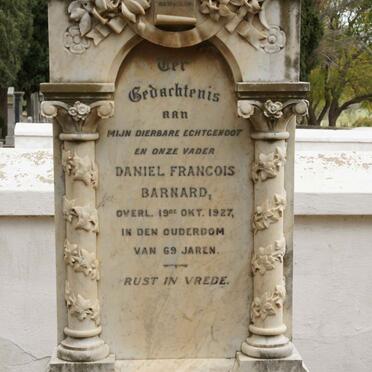 BARNARD Daniel Francois -1927 &amp; Maria Johanna BLOM -1959