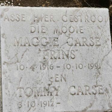 CARSE Tommy 1912- &amp; Maggie 1916-1991