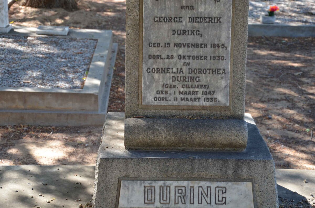 DURING George Diederik 1845-1930 &amp; Cornelia Dorothea CILLIERS 1847-1935