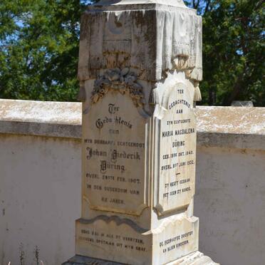 DÜRING Johan Diederik -1907 &amp; Maria Magdalena 1843-1932