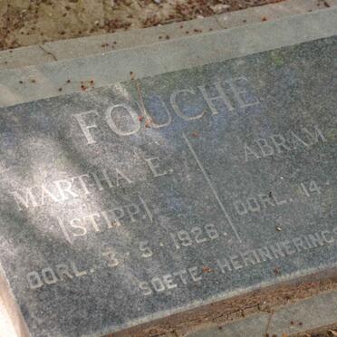 FOUCHE Abram P. -1929 &amp; Martha E. STIPP -1926