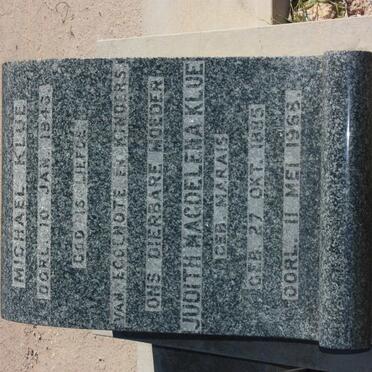 KLUE Michael -1946 &amp; Judith Magdalena MARAIS 1885-1968