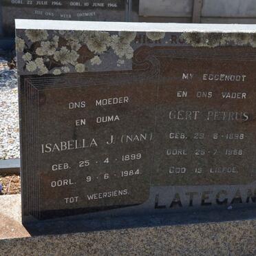 LATEGAN Gert Petrus 1898-1968 &amp; Isabella J. 1899-1984