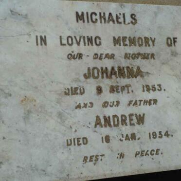 MICHAELS Andrew -19?4 &amp; Johanna -1953