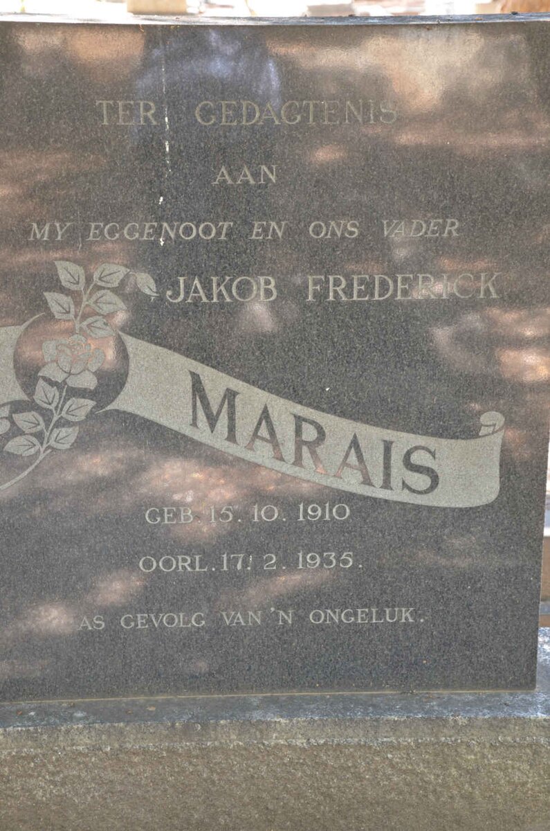 MARAIS Jakob Frederick 1910-1935