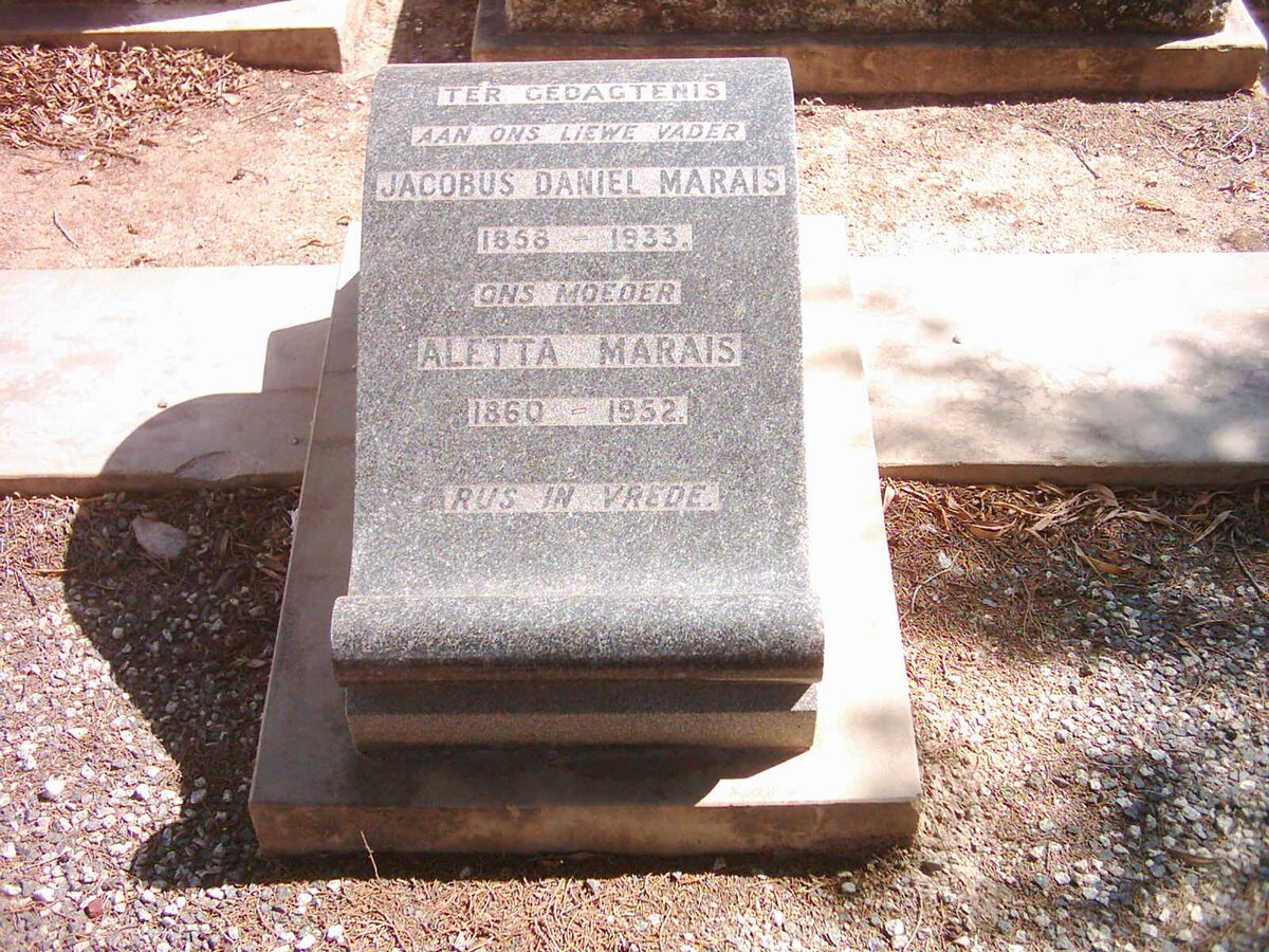 MARAIS Jacobus Daniel 1858-1933 &amp; Aletta 1860-1952