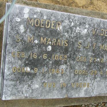 MARAIS S.J.F. 1857-1933 &amp; S.M. 1862-1943