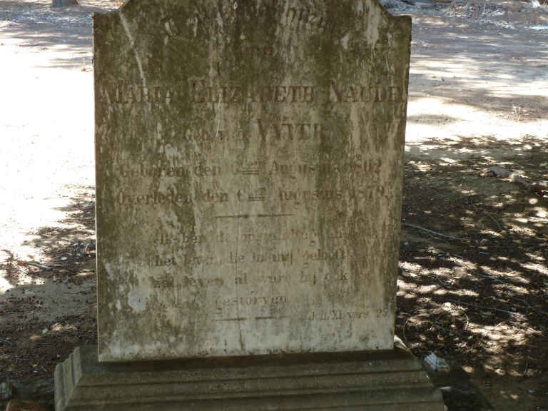 NAUDE Maria Elizabeth nee V.D. VYVER 1802-1879
