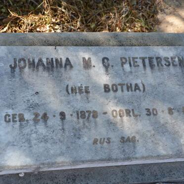 PIETERSEN Johanna M.C. nee BOTHA 1878-1956