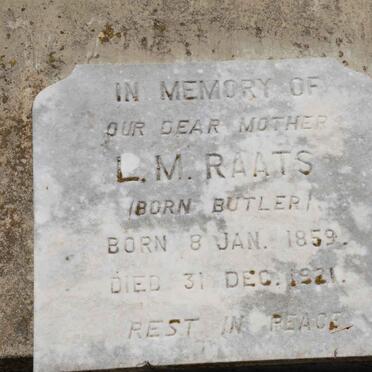 RAATS L.M. nee BUTLER 1859-1921