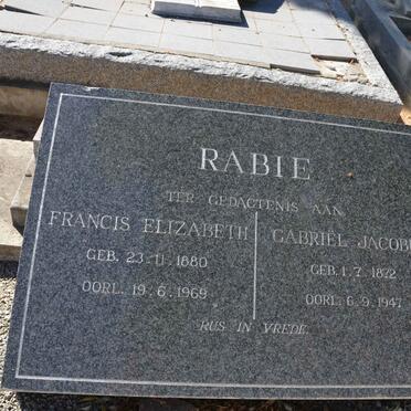 RABIE Gabriël Jacobus 1872-1947 &amp; Francis Elizabeth 1880-1969