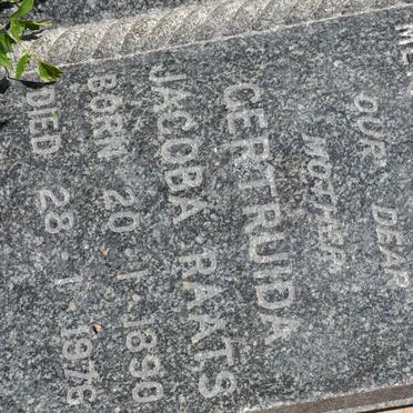 RAATS John Haynes 1891-1953 &amp; Gertruida Jacoba 1890-1976_1