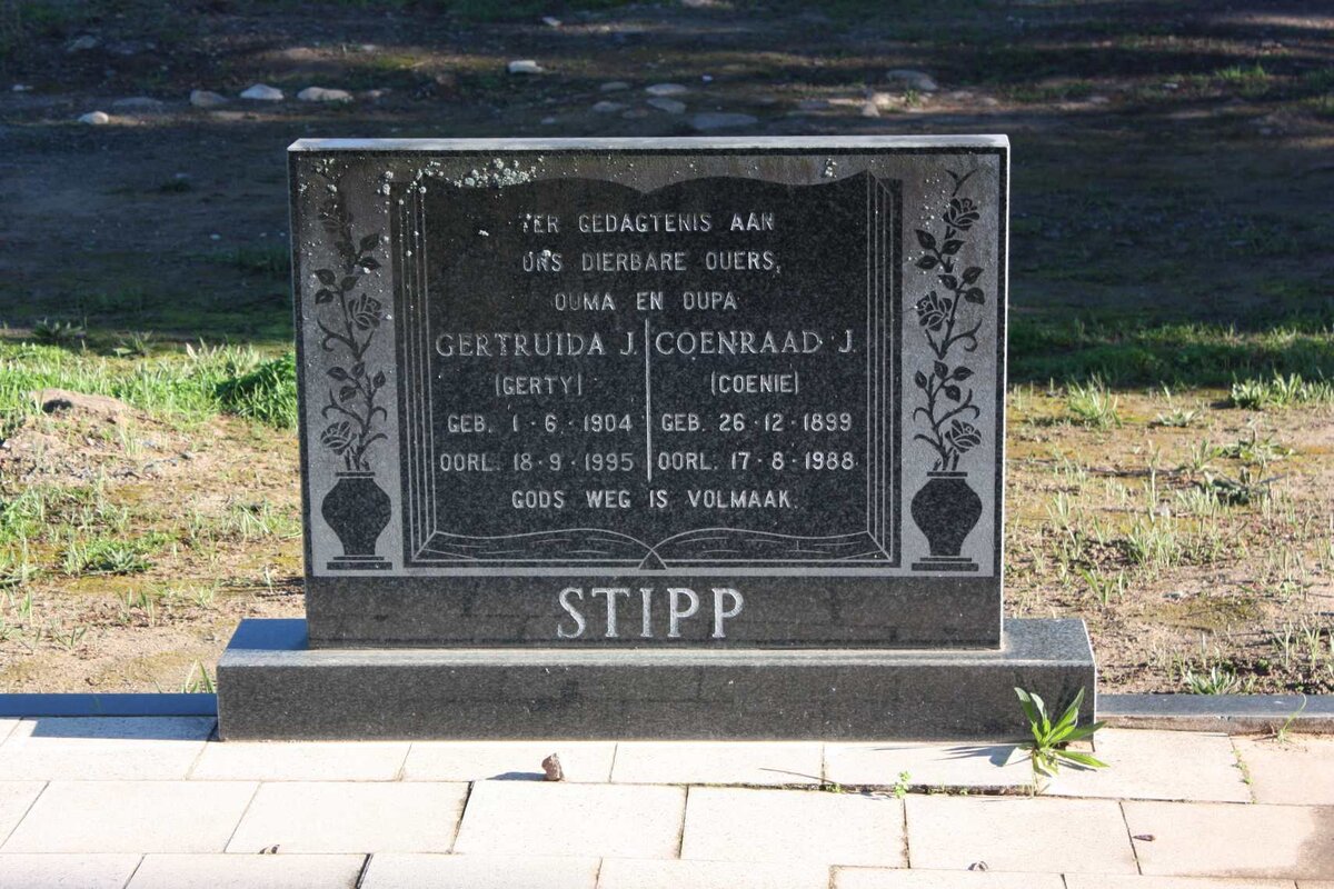 STIPP Coenraad J. 1899-1988 &amp; Gertruida J. 1904-1995