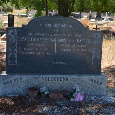 VOLSCHENK Cornelius Gabriel 1885-1949 &amp; Elizabeth Magdalena BRITS 1891-1967