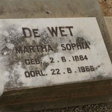 WET Martha Sophia, de 1884-1966