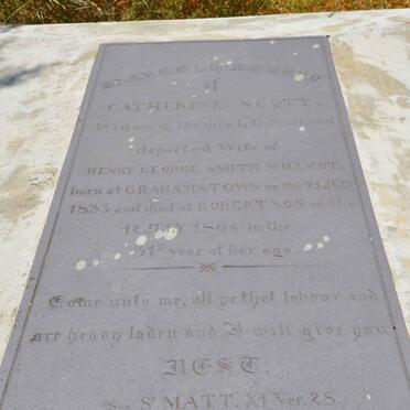 WILLMOT Cathrine formerly PRATT nee SCOTT 1833-1864