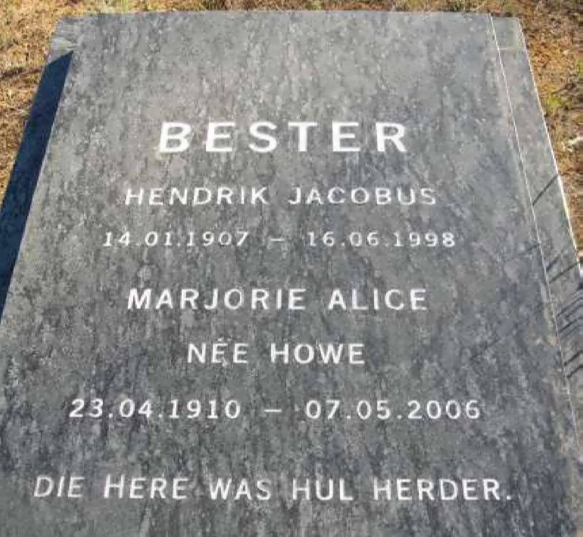 BESTER Marjorie Alice nee HOWE 1910-2006