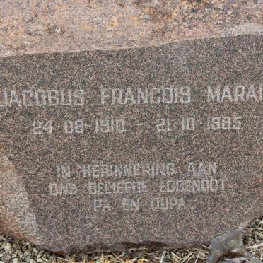 MARAIS Jacobus Francois 1910-1985