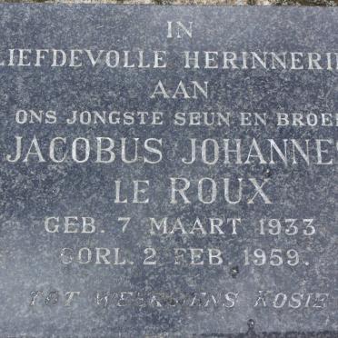 ROUX Jacobus Johannes, le 1933-1959