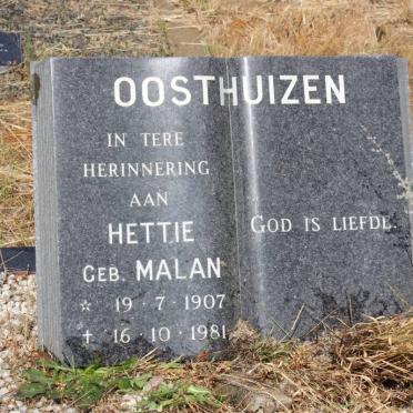 OOSTHUIZEN Hettie nee MALAN 1907-1981
