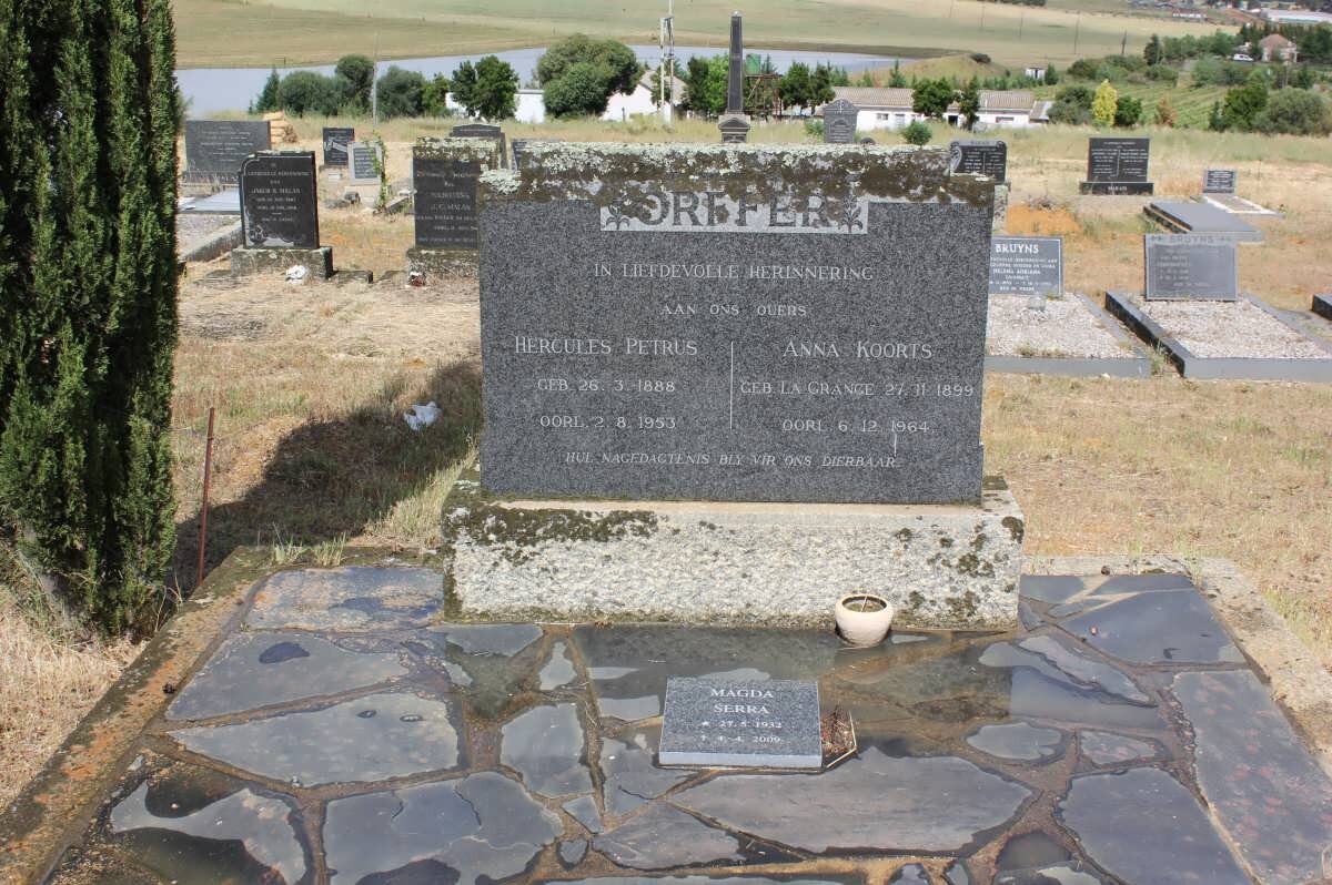 ORFFER Hercules Petrus 1888-1953 &amp; Anna Koorts LA GRANGE 1899-1964 :: ORFFER Magda Serra 1932-2009