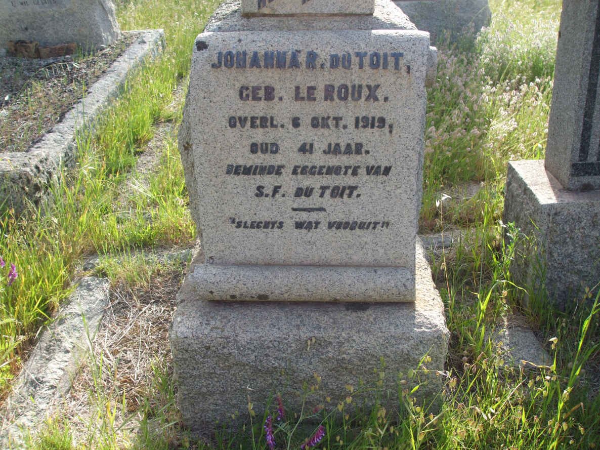 TOIT Johanna R., du nee LE ROUX  -1919