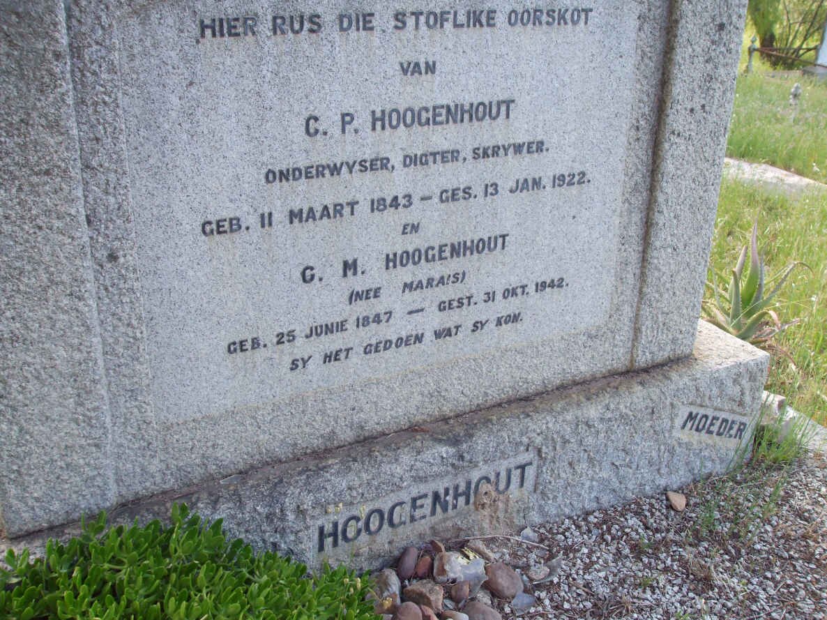 HOOGENHOUT C.P. 1843-1922 &amp; C.M. MARAIS 1847-1942