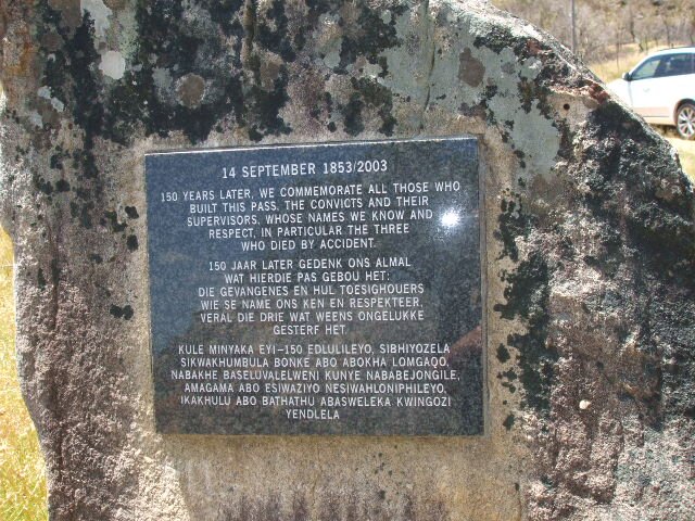 4. The Bain's Kloof Pass - Plaque