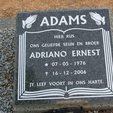 ADAMS Adriano Ernest 1976-2006