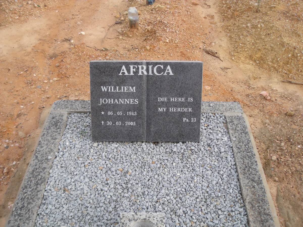 AFRICA Williem Johannes 1943-2005