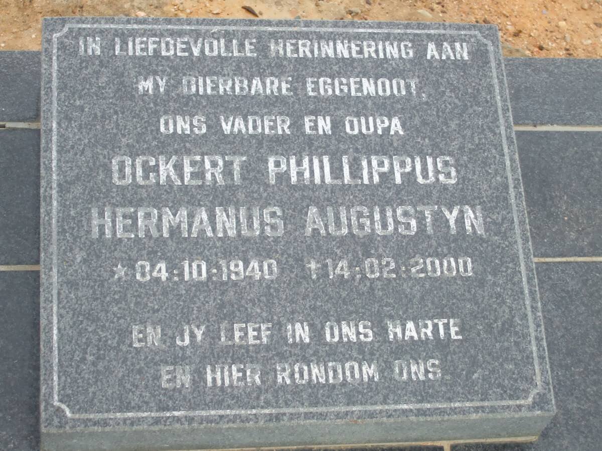 AUGUSTYN Ockert Phillippus Hermanus 1940-2000