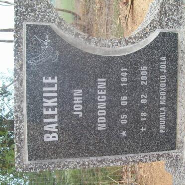 BALEKILE John Ndongeni 1941-2005