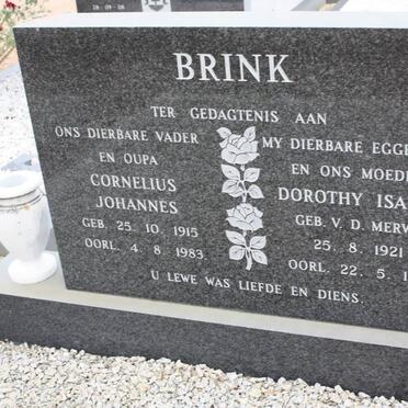 BRINK Cornelius Johannes 1915-1983 &amp; Dorothy Isabel V.D. MERWE 1921-1981