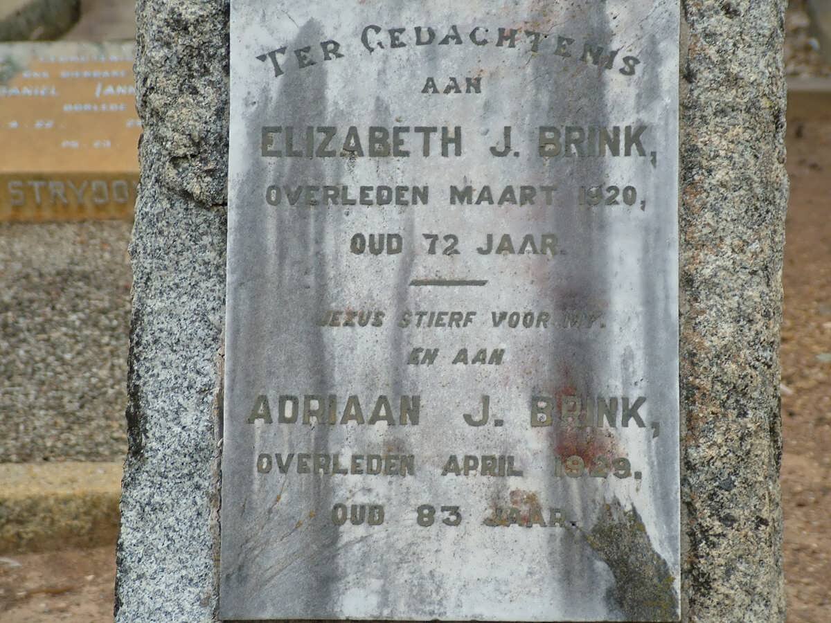 BRINK Adriaan J. -1929 &amp; Elizabeth J. -1920