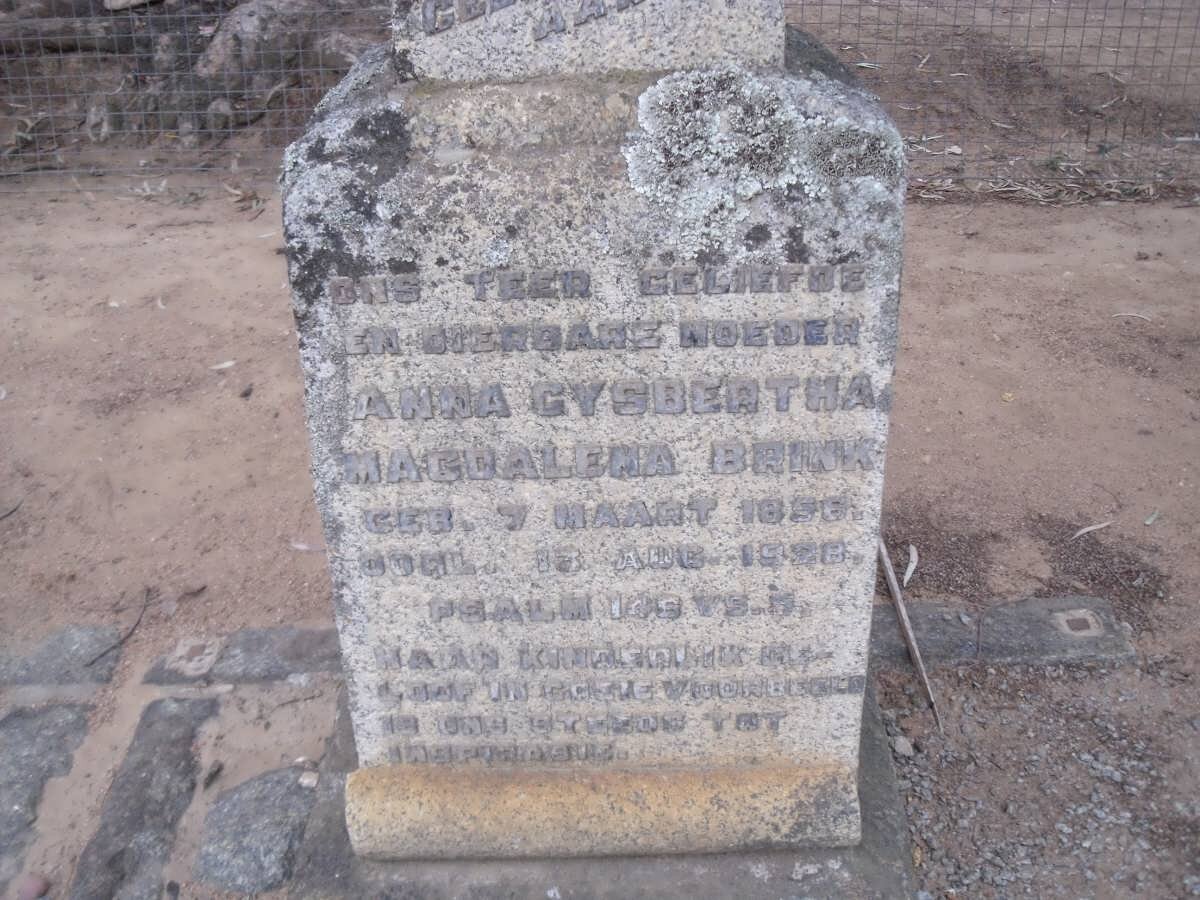 BRINK Anna Gysbertha Magdalena 1856-1928