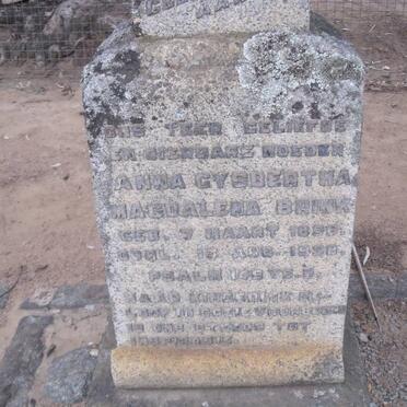 BRINK Jan Gottlieb Gabriel 1856-1926 &amp; Anna Gysbertha Magdalena 1856-1928