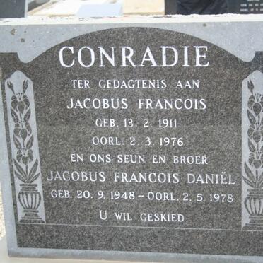 CONRADIE Jacobus Francois 1911-1976 :: CONRADIE Jacobus Francois Daniël 1948-1978 