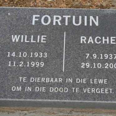 FORTUIN Willie 1933-1999 &amp; Rachel 1937-2002