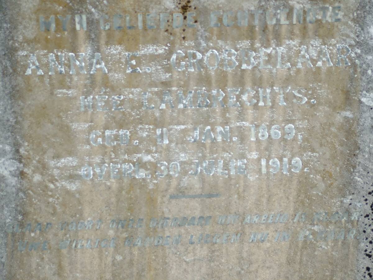GROBBELAAR Anna E. nee LAMBRECHTS 1869-1919